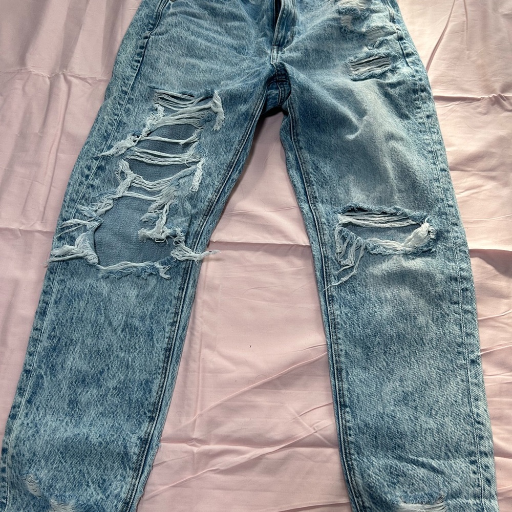 Distressed Blue Jeans